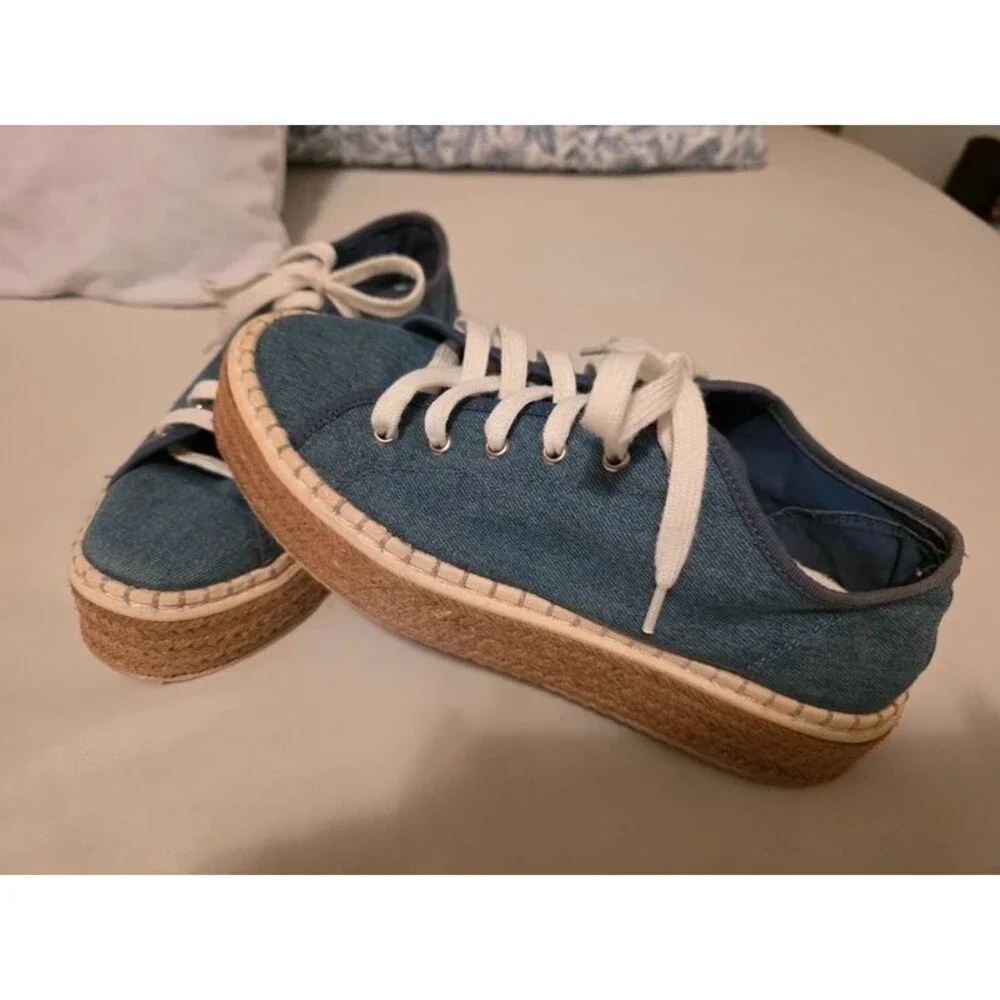 H&M Denim Espadrille Platform Sneakers EU 38 US 7.5